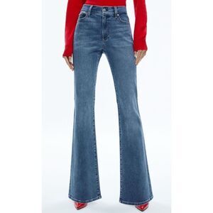 Alice & Olivia Cotton Flare Medium Wash Jeans 30